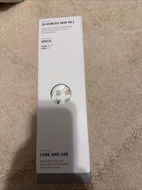 White 28 oz Aluminum Water Bottle with Threaded Lid